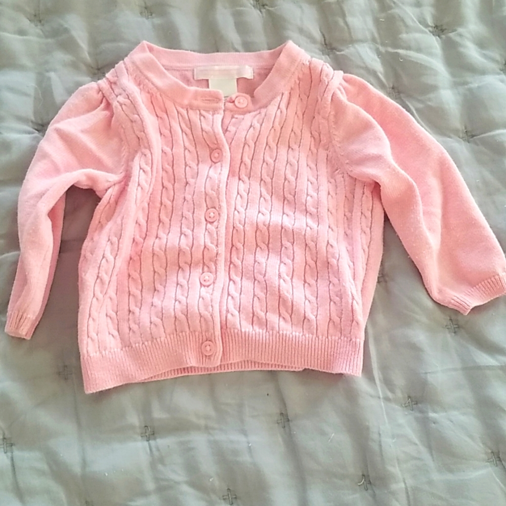 Janie and Jack 3 to 6 months pink cardigan sweater
